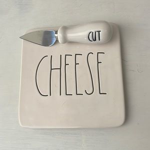 Rae Dunn Cheese plate & cut utensil